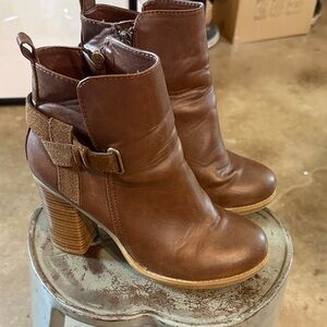 Target Brown Heeled Boots with Buckle Detail